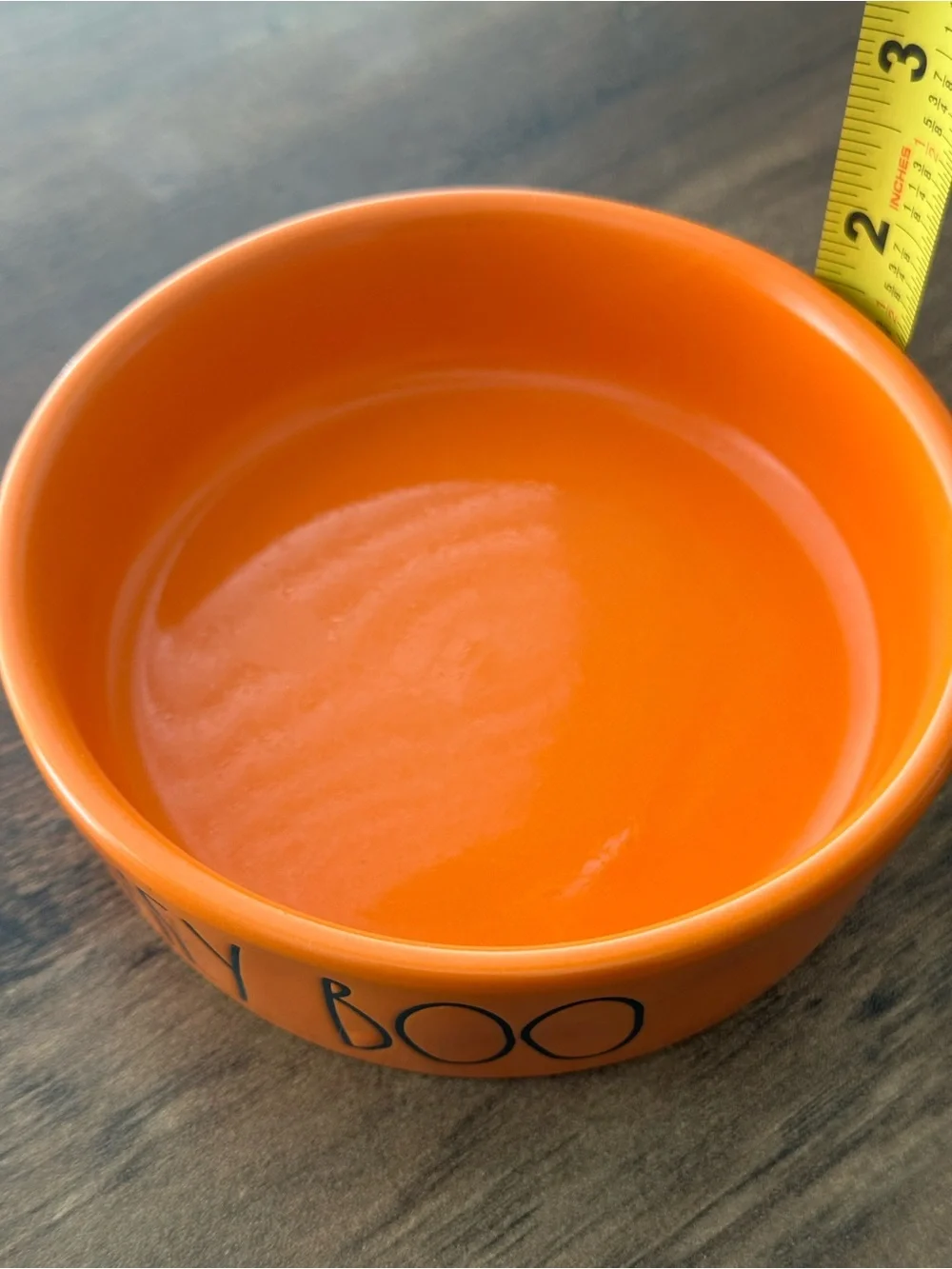 NWT Rae Dunn “HEY BOO” Halloween Pet Bowl Orange Ceramic | Cat or Dog 🎃